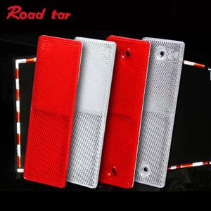 Roadstar 뜨거운 판매 2 개/몫 도로 안전을위한 자동차 트럭 차량 반사 스티커에 대 한 빨간색과 흰색 플라스틱 레트로 반사판