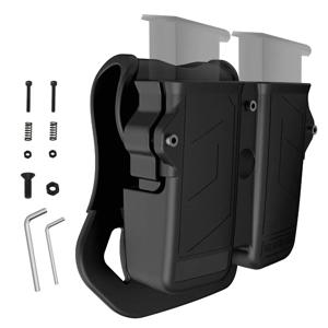 MAGORUI 유니버설 더블 매거진 홀더 9mm 10mm .40 .45 더블 스택 매거진 권총 매거진 홀스터 파우치 핸드 건 매거진 캐리어