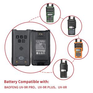 Baofeng 워키 토키 UV-9R pro V1 V2 배터리 유형-C UV 9R Plus UV9R PRO 라디오용 유형-C 충전 기능이 있는 충전식 배터리
