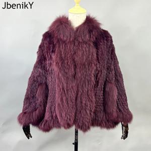 여성용 진짜 니트 토끼 모피 숄, 여우 모피 칼라, 여성 모피 파시미나 랩, 신부 케이프 코트 재킷, 럭셔리 가을 겨울