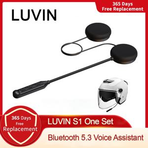 Freedconn LUVIN S1 Bluetooth 5.3 오토바이 헬멧 헤드셋 헤드폰 BT 무선 모토 스테레오 인터폰 핸즈프리 긴 배터리