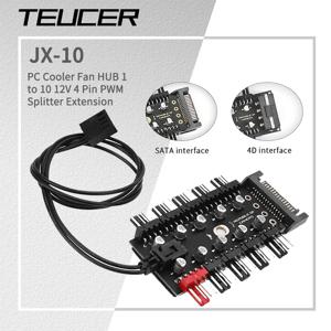 1 ~ 10 허브 SATA/4PIN PC CPU 쿨러 팬 허브 PWM 분배기 냉각 팬 허브 PWM 컨트롤러 어댑터