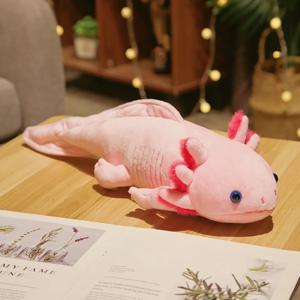 45cm Kawaii 다채로운 뉴트 플러시 장난감 귀여운 Axolotl 도롱뇽 퍼지 플러시 물고기 Appeasing 긴 베개 쿠션 키즈 선물