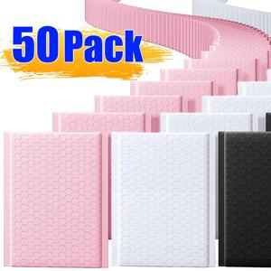 10-50Pcs 버블 봉투 블랙 핑크 화이트 폼 배송 가방 폴리 버블 메일러 패드 방수 셀프 인감 포장 가방 도매