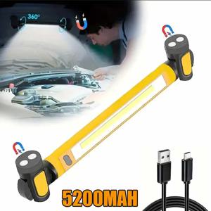 슈퍼 밝은 자기 작업 조명 내장 5200mAh 충전식 배터리 Underhood 작업 램프 바 자동차 수리 야외 조명