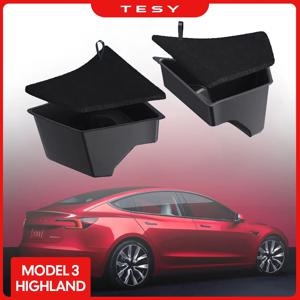 2024 2025 Tesla Model 3 하이랜드 뒷 트렁크 사이드 스토리지 박스 커버 테일 부츠 주최자 매트 패드 장식 액세서리