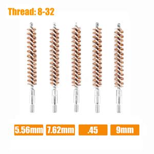 5 개/대 총 청소 브러시 ​​헤드 키트 9mm .30 7.62mm .22 5.56mm .40 .45 12GA 인청동 소총 권총 보어 청소