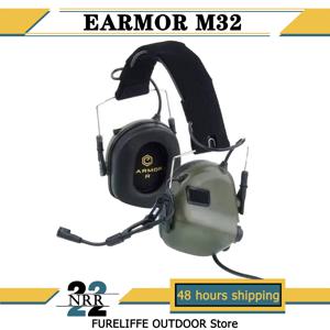 EARMOR 전술 헤드셋 M32 MOD4 사냥 및 사격 귀마개, 마이크 포함, 사운드 증폭, NRR 22dB, 멀티 컬러