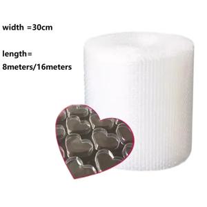 30cm/롤 버블 필름 선물 상자 가방 랩 지우기 사랑 심장 포장 메일러 투명 충격 방지 배송 용품 도매