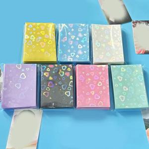 50PCS 하트 슬리브 컬러 포토 카드 슬리브 포토 카드 홀더 Kpop 팝콘 슬리브 포토 카드 포장 BQ01