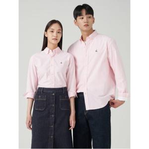 남녀공용 옥스포드 스트라이프 셔츠  라이트 핑크(BC3764E01Y)