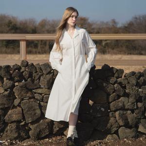 LORA cotton shirt dress_WHITE