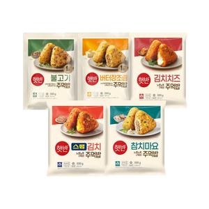 햇반 쿡반 주먹밥 500g 불고기 x1개+버터장조림 x1개+김치치즈 x1개+스팸김치 x1개+참치마요 x1개