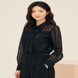 [JJ지고트]타이넥 스팽글 레이스블라우스GP3A0BL111