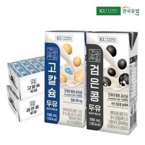 건국유업 두유 48팩 (검은콩 24팩 + 고칼슘 24팩)