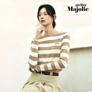 아뜰리에마졸리 [체험특가] 볼드 스트라이프 니트 1종 [베이지]
