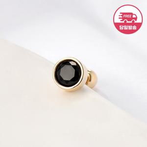 [비앤비골드] 당일발송 14K 볼드 베젤 블랙 큐빅 피어싱 4mm 한쪽 JAE40830
