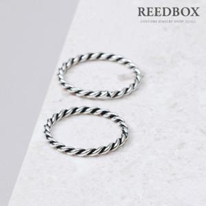 [리드박스] 925실버 엔틱 유화 2mm 밴드 로프 레이어드 반지
