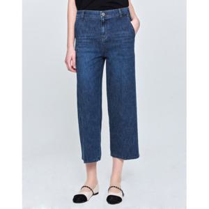 헤지스 여성  데님세미와이드블루 에센셜 밴딩 7부 데님 팬츠 HSPA5BC81B2