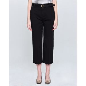 헤지스 여성 25SS 데님세미와이드블랙 에센셜 밴딩 7부 데님 팬츠 HSPA5BC81BK