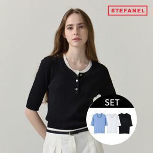 스테파넬 25SS 반팔 골지니트 3종 [런칭 가격 79,900원]