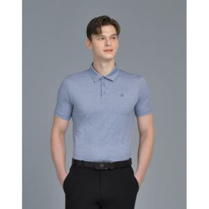 닥스 골프 25SS 선물BEST 블루 체크 디테일 냉감 반팔 카라티 DGTS5B902B2