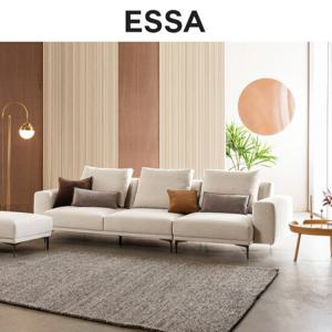 [쿠션&상품권증정][에싸] 메리골드 4인 카시미라 패브릭 소파+스툴