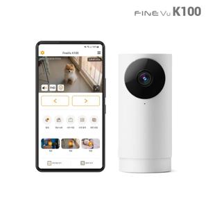 파인뷰 K100 블랙 스마트AI 홈CCTV 아이 소리감지 잠깸감지 베이비캠 홈카메라 마이카 알람 지원 아마존(AWS) 보안서버 가정용 CCTV