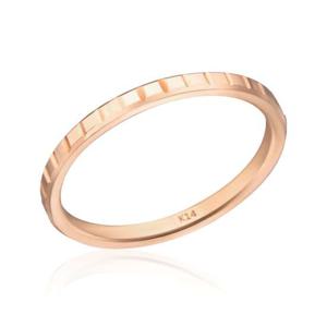 [비앤비골드] 14K 볼륨 큐브 라인 컷팅 할로우링 반지NPR24439