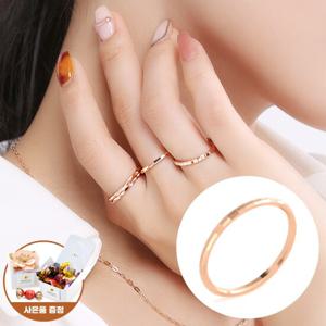 [비앤비골드] 14K 1.4mm 큐브 컷팅 할로우링 반지 NPR24437