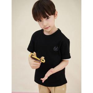 [25SS 30%][빈폴키즈] 자수 포인트 베이직 반팔 티셔츠 블랙 (BI5342U035)