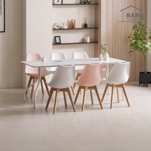 라로퍼니처 클레인 1800 포세린 양면 세라믹 6인 식탁 세트 (식탁+의자6)