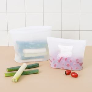 인블룸 스탠딩 일체형 올실리콘 지퍼백 전자레인지 1000ml 4p
