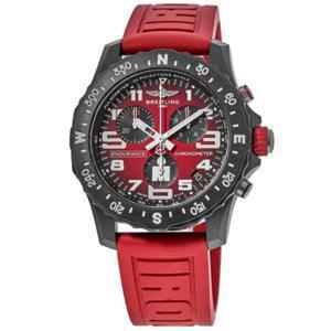 Breitling 브라이틀링 엔듀런스 프로 44 쿼츠 크로노그래프 아이언맨 레드 다이얼 고무 스트랩 남성용 시계 2747161