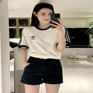 아디다스 오리지널 제니 캐주얼 스포츠 라운드넥 자수 티셔츠 반팔 IA4846 JN7018