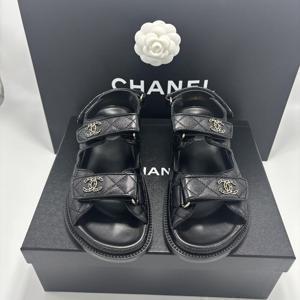 샤넬 벨크로 샌들 여성 캐비어 카프스킨 블랙 G35927-B15805-94305