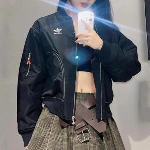 아디다스 오리지널 스티치 여성 바시티 봄버 자켓 블랙 HY7278