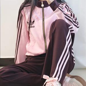 아디다스 오리지널 베켄바우어 와플 트랙탑 집업 저지 자켓 핑크 JX2804