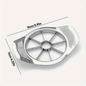 TEMU 1개 스테인리스 스틸 사과 슬라이서 - 내구성, 비전기식, 식품 준비 도구, 쉬운 과일 절단 및 코어링, 주방 가제트, 은색, 가정 요리 / 과일 준비 / 요리사 및 가정 요리사용