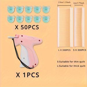 TEMU 휴대용 수동 태그 부착기 세트 - 660개의 패스너와 50개의 가격 라벨 포함 - 의류, 의복, 퀼트 및 여행 액세서리용 - 핸드헬드 빠른 스티치 도구 - 플라스틱 소재