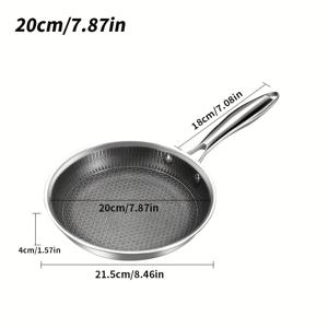 TEMU 1개 논스틱 304 스테인리스 스틸 프라이팬, 멀티 사이즈 (20cm/24cm/28cm), 가스 및 인덕션 스토브용 평평한 바닥 스킬렛, 계란, 팬케이크 및 스테이크에 완벽, 주방 조리기구 | 모던 주방용품 | 스테인리스 스틸 팬|계란찜기|인덕션