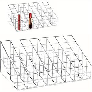 TEMU 40슬롯 투명 아크릴 립스틱 정리함 - 메이크업, 브러쉬 및 액세서리용 카운터탑 디스플레이 스탠드|립스틱