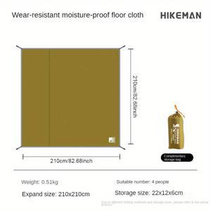 TEMU 하이커맨 내구성 옥스포드 천 캠핑 타프, 방수 피크닉 매트, 다용도 텐트 발자국, 햇빛, 바람 및 비 보호를 위한 방습 디자인 - 캠핑, 하이킹 및 비상 쉼터를 위한 접이식 및 재사용 가능한 지면 커버