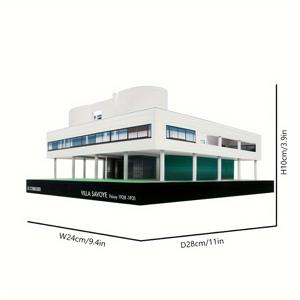 TEMU DIY Villa Savoye 종이 모델 키트, 현대 스타일, 건물 애호가의 수집품, 종이 공예, 접이식, 교육적 재미 있는 수공예, 가정 장식, 주방 용품, 새해 테마, 판지 컷아웃