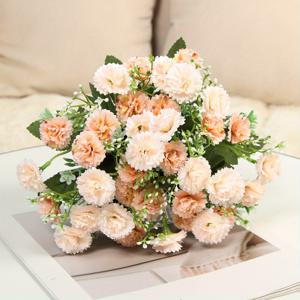 TEMU 2pcs 인공 카네이션, 20 개의 꽃, 고급 인조 디안투스, 결혼식 및 약혼식 홈 데코, 배터리 무료, 플러그 무료, 플라스틱, 거실 및 주방 장식용.
