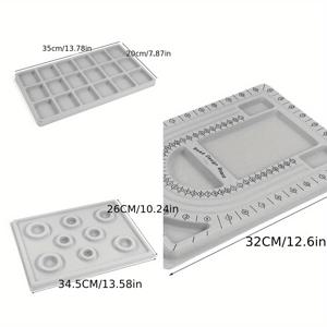 TEMU 1/3pcs 비즈 장식 트레이 세트 DIY 쥬얼리용 - 팔찌, 목걸이용 측정 가이드가 있는 플록 보드 - 디자인 실험 및 정밀도에 이상적 - 비즈 트레이