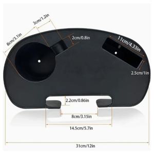 TEMU 1pc 유니버설 리클라이너 분리식 하이킹 컵 거치대 액세서리, 더블 슬롯 디자인 플라스틱 사이드 테이블 작은 트레이, 블랙