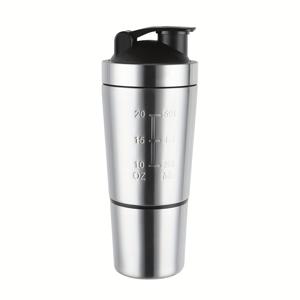 TEMU 1pc 스테인레스 스틸 설탕 병 측정 - BPA-Free, 깨지지 않음, 누출 방지 - 단백질 쉐이크, 스무디에 이상적 - 손세척만, 분리 가능 - 피트니스, 자동차, 아버지의 날, 졸업 선물에 완벽