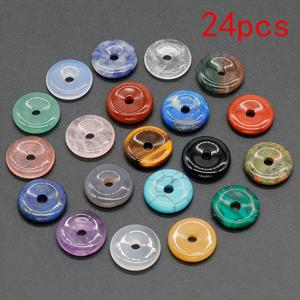 TEMU 12/24개 2cm/0.79인치 천연 평화 버클, 평화와 안전을 상징, 섬세하고 컴팩트한 도넛 조각 디자인, DIY 주얼리 만들기에 매우 적합, 목걸이, 장식 비즈, 랜덤 색상