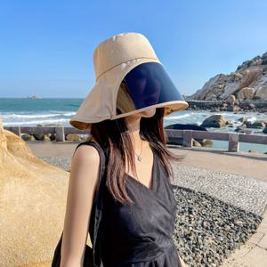 TEMU 가벼우면서 통기성이 좋은 UV 차단 선모자, 확장된 챙과 목플랩 - 사이클링, 낚시 및 야외 활동에 완벽함